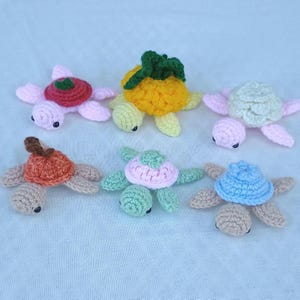Handmade Crochet Fruit Turtle Plushie: Collectible Amigurumi Turtle