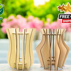 Holz Puzzle Vase Kit | Kreative Blume Tisch Display | Einzigartige Indoor & Outdoor Dekoration | Künstlerischer Wohnzimmer Blumentopf