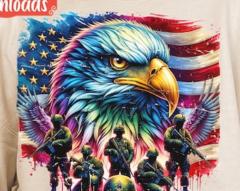 USA Patriotic Eagle Military Scene PNG, Files for Sublimation, US Patriotic Png, Army Png, Usa Png, Military Png, Veteran Png, Us Eagle Png