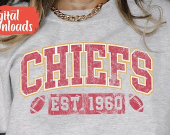 Chiefs Png, Lets go Chiefs Png, Chiefs 1960 png, Football Chiefs Png, Game Day, Vintage Football Shirt Png, Half time Show Png, Est 1960