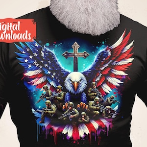 USA Patriotic Eagle Military Scene PNG, Files for Sublimation, US Patriotic Png, Army Png, Usa Png, Military Png, Veteran Png, Us Eagle Png