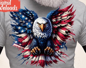 Patriotic Eagle png, USA Flag png, Navy Military Shirt png, Soldier Dad Clipart, Big Bird Claws jpeg, US Veteran Gift Idea jpg, America png
