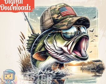 Bass Fishing Png, Files for sublimation, Hunting Png, Bass Fishing Shirt, Funny Fishing png,  Hunting Clipart, Lake fishing Png, Fishing Png