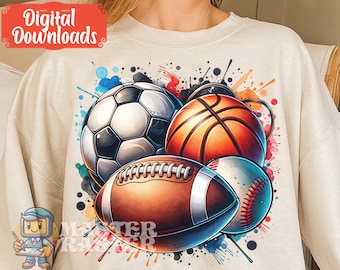 Sports Balls Png, Soccer Png, Game Day Shirt png, Sports Dad Clipart, American Football Png, Basketball Ball jpeg, Baseball, Sport Feast jpg