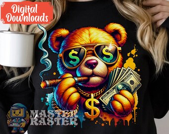 Teddy Bear Png, Rich Teddy Clipart, Hipster Bear Png, Hippie Teddy Shirt png, Gangster Teddy jpeg, Dollar Sign jpg, Cool Smoking Teddy png