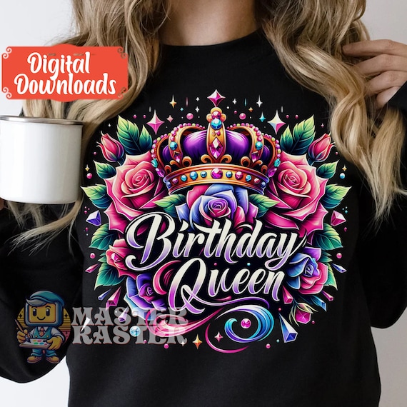 Birthday Queen Png, Birthday Girl png, Birthday Shirt png, Birthday Diva Clipart, Vintage Shirt png, Aged to Perfection Png, Watercolor jpeg