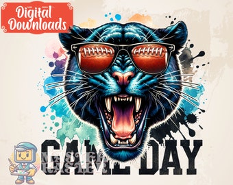 Game Day Football Panther Png, Files for Sublimation, Football Png, Football Shirt, Football Clipart, Game day Png, Football Season Png