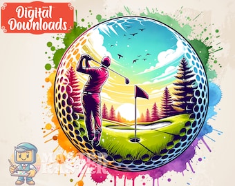 Golf Png, Golfer Dad Clipart, Golfing Png, Golf Club Shirt Png, Watercolor Golf Swing Png, Golf Course View, Leisure Sports jpeg, Golf Sport
