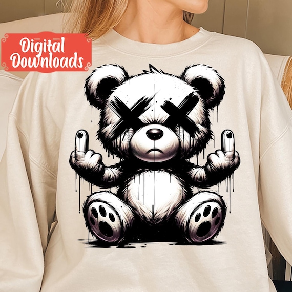 Teddy png, Angry Teddy Bear Png, Middle Finger Animal jpeg, Teddy X Eyes jpg, Fvck Bear png, Hippie Teddy, Hipster, Gangster, Halloween Bear