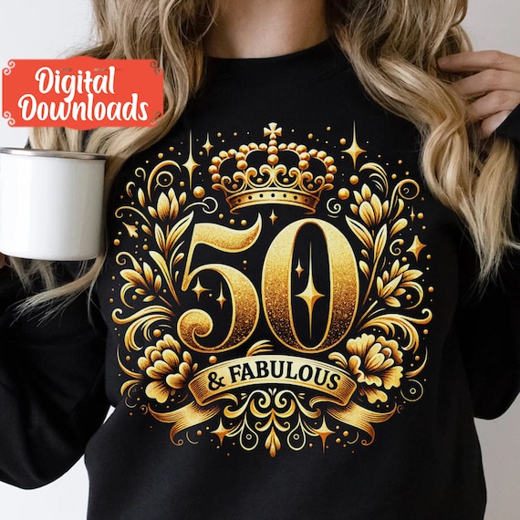 50 Fabulous Birthday Png, 50th Birthday png, Birthday Queen png, Vintage Shirt png, Golden Birthday Princess Clipart, Aged to Perfection png