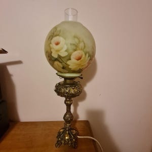 Vintage L&L WMC Gone With The Wind GWTW Banquet Parlor Lamp – Hand Painted Glass