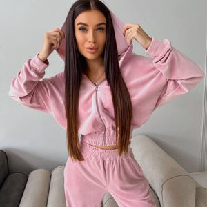 Velour Tracksuit Pink Etsy UK