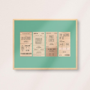 CUSTOM Letterboxd Top 4 Film Favoriten Kinokarten-Druck | Personalisierter Kunstdruck | Wanddekoration für Filmfans | DIGITALER DOWNLOAD