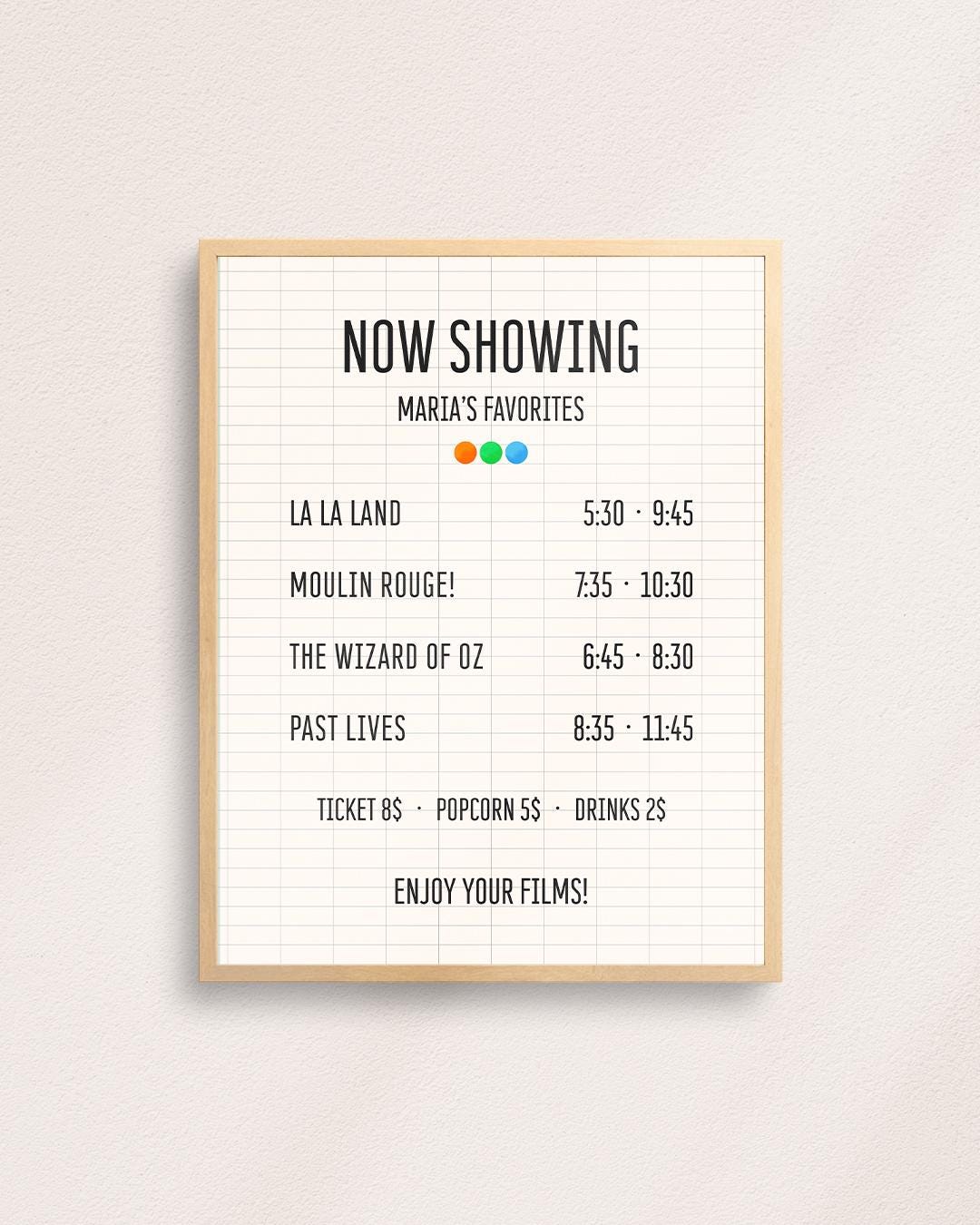 CUSTOM Letterboxd Film Favorites Cinema Now Showing Print: Movie Buff ...