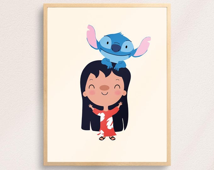 Lilo & Stitch - Stitch | One Line Cartoon Printable Art | Digital ...