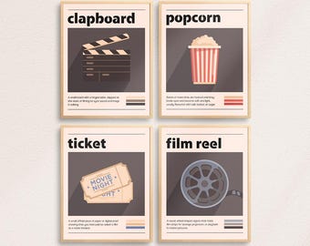 Home Theater Posters: Retro Movie Art Prints | DIGITAL DOWNLOAD