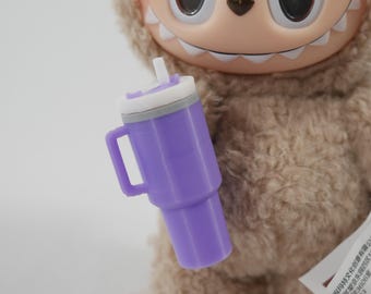 Labubu Mini Stanley Inspired Tumbler, 3D Printed Quencher Cup For Pop Mart Doll, Blind Box Figure Accessories, 40oz Tumbler Mug Water Jug