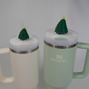 Stanley Lid Topper, Christmas Tree 20oz, 30oz & 40oz Tumbler Accessories, Lid Quencher Cup Straw Cover, Xmas Holiday Cheer Winter Vibes