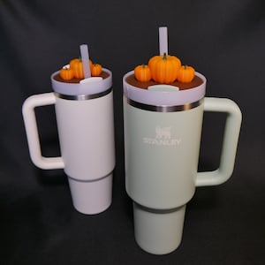Stanley Lid Topper, Pumpkin Trio 30oz & 40oz Tumbler Accessories, Halloween Custom Lid Quencher Cup Straw Cover, Spooky Season Fall Vibes