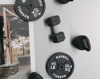 Imanes para nevera de gimnasio, decoración de nevera de levantamiento de pesas impresa en 3D, juego de imanes para decoración de cocina