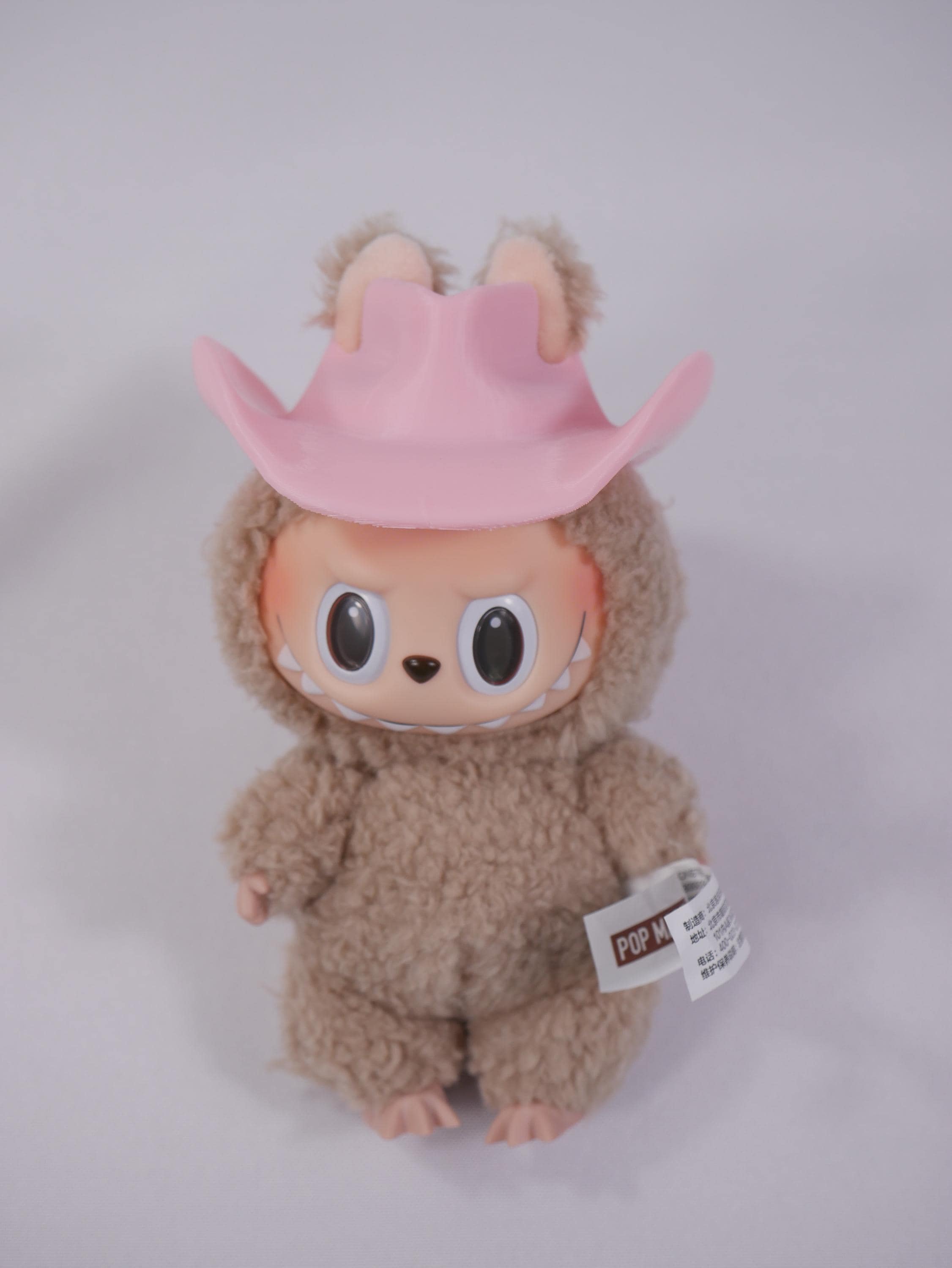 Labubu Cowboy Cowgirl Hat 3D Printed, Blank Cap for Pop Mart Macaron Doll, Cute Blind Box Figure Accessories Western Yeehaw DIY Outfit