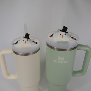 Stanley Lid Topper, Melted Snowman 20oz, 30oz & 40oz Tumbler Accessories, Christmas Custom Lid Quencher Cup Straw Cover Holiday Winter Vibes