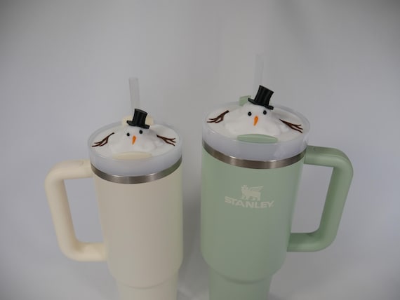 Stanley Lid Topper, Melted Snowman 20oz, 30oz & 40oz Tumbler Accessories, Christmas Custom Lid Quencher Cup Straw Cover Holiday Winter Vibes