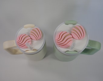 Tapa para vaso Stanley, accesorios para vasos Concha de 20 oz, 30 oz y 40 oz, tapa personalizada para vaso de cerveza, tapa con pajita, pan dulce mexicano