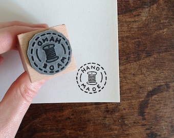 Rubber Stamp - Tiny Hand Made with Thread