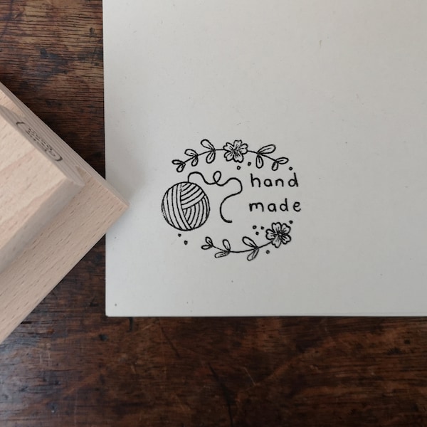 Rubber Stamp - Handmade With Yarn