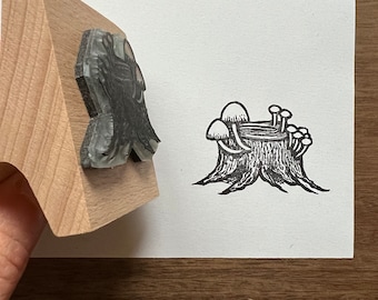 Rubber Stamp - Mushroom Tree Stump