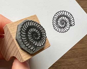 Rubber Stamp - Tiny Ammonite Fossil