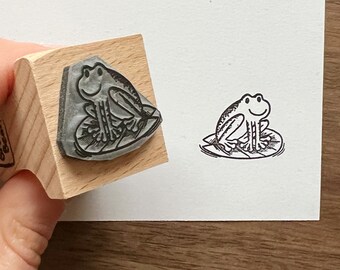 Rubber Stamp - Frog on a Lily Pad