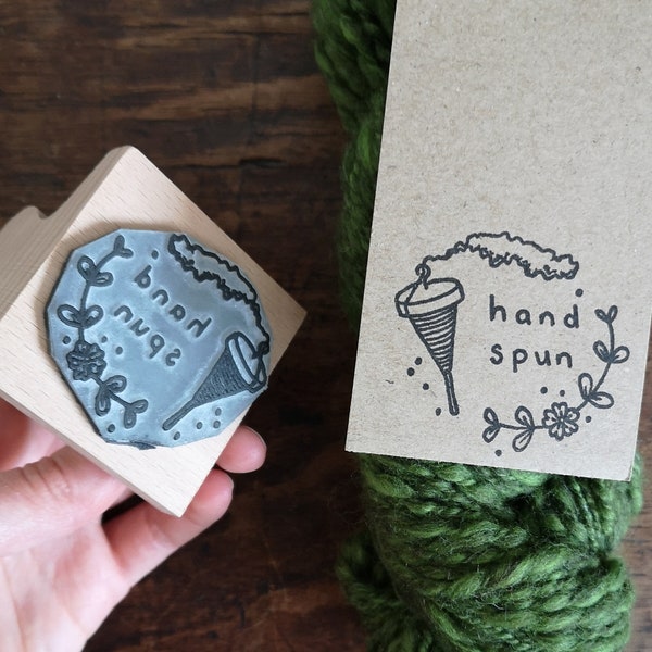 Rubber Stamp - Hand Spun with Spindle