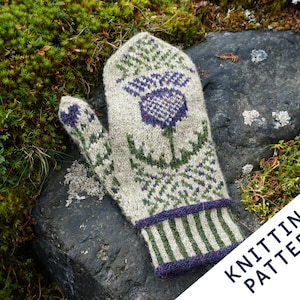Mitaines en acanthium - Patron de tricot PDF