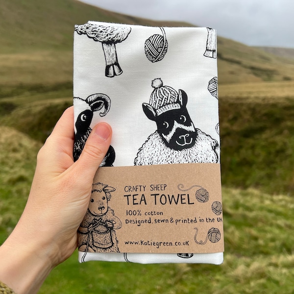 Tea Towel - Crafty Sheep