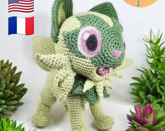 Grass Cat Crochet Pattern | Amigurumi PDF | Fantasy cat