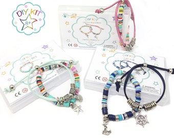DIY Kit | Make Your Own Bracelets, Set of 2 stacking bracelets in a choice of 5 designs, Children's craft activity