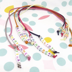 Children Bookmark, Customisable Kids Bookmark, Name bookmark, back to school gift, cord page keeper, party favours