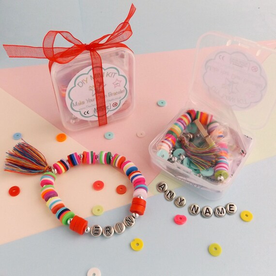 Make Your Own Bracelet Name Bracelet Kit DIY Bracelet Kit Beaded Bracelet  Kit Children's Craft Kit Party Bags Birthday Gift 