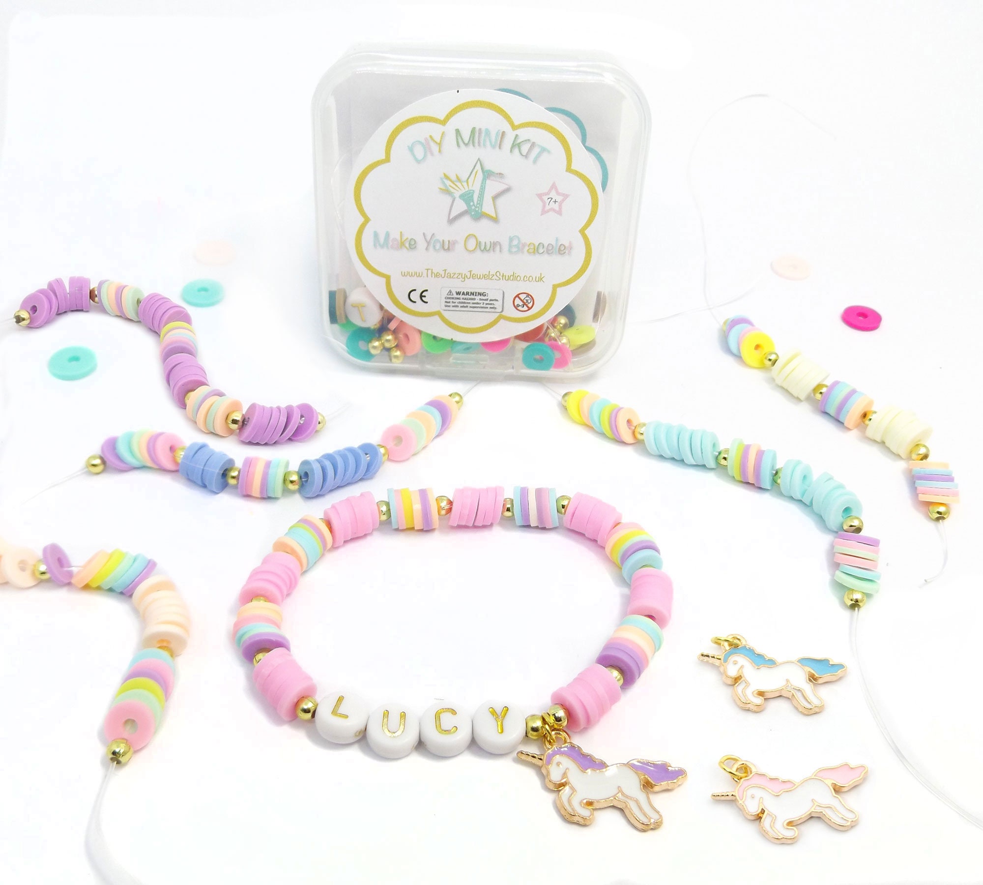 Personalised Unicorn Bracelet Kit in a Choice of Six Pastel Etsy UK