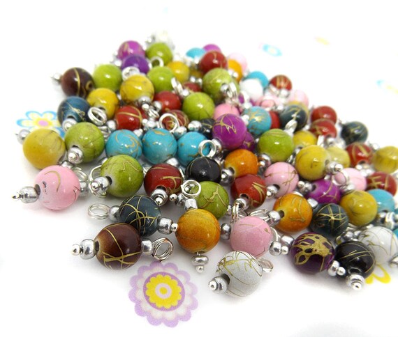 100pcs acrylic drawbench 7mm mix colour oval beads jewellery making craft UK