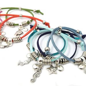 Bulk Friendship Charm Bracelet Kit, Make Your Own Faux Suede