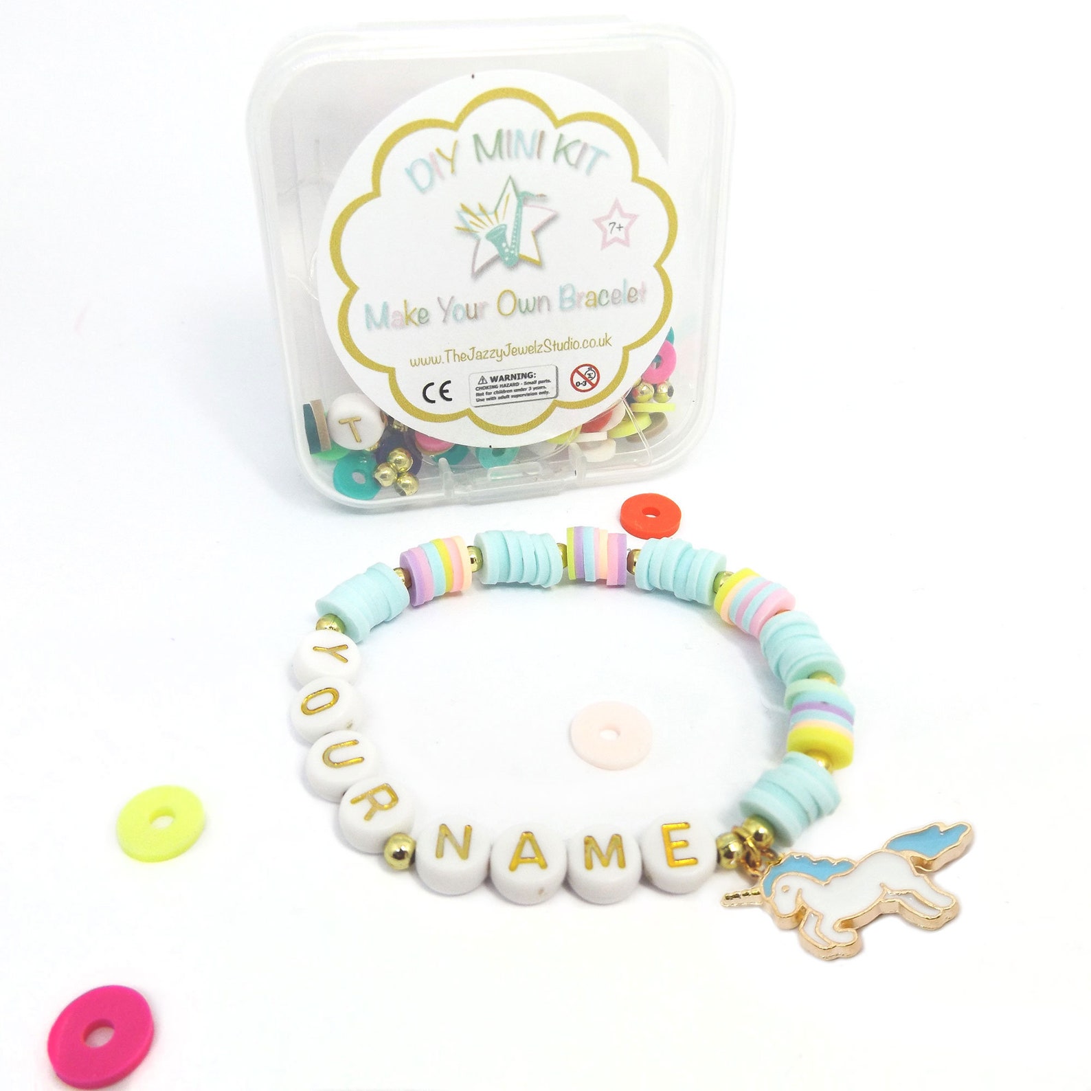 Personalised Unicorn Bracelet Kit in a Choice of Six Pastel Etsy UK