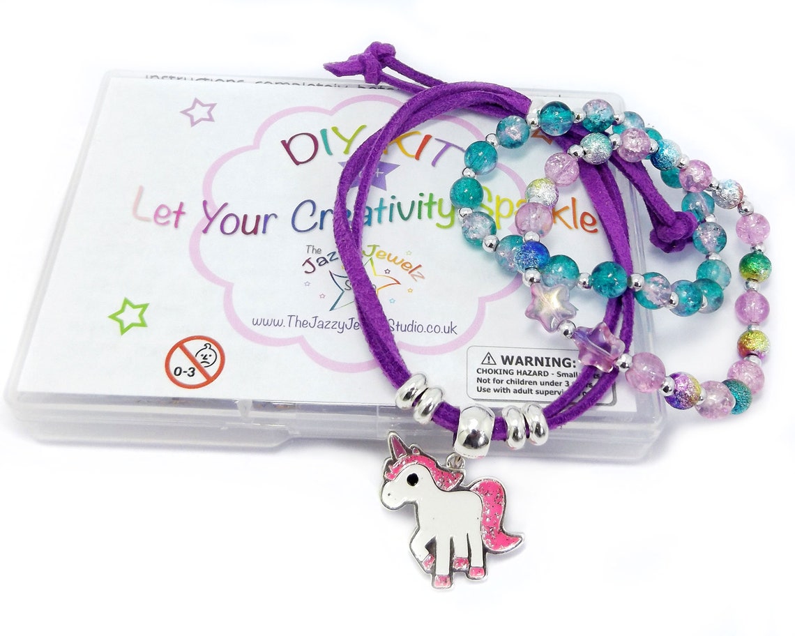 Unicorn Bracelet Kit Set of 3 stacking bracelets to make & Etsy