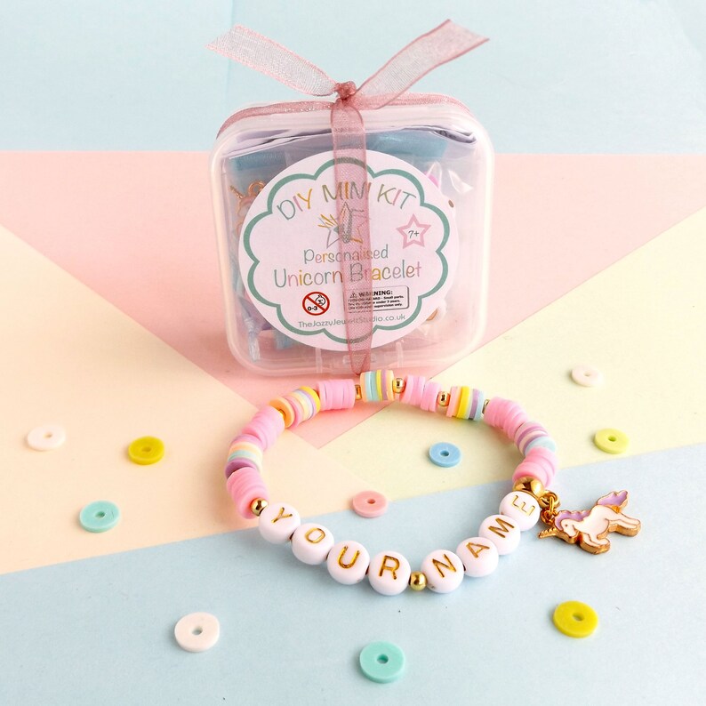 Personalised Unicorn Bracelet Kit in a Choice of Six Pastel Etsy UK