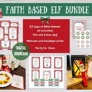 Christ Centered Elf Bundle, Faith Based Elf Printables, Christian Elf Activities, Bible Verse Advent, Nativity Elf, Birthday for Jesus