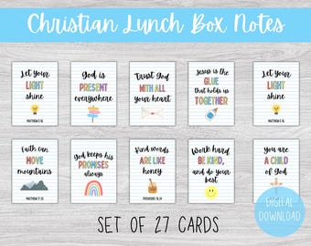 Christelijke notities op de lunchbox, aanmoedigingskaarten voor bijbelteksten (digitale download)