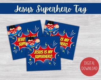 Jesus Superhero Halloween Tag: Christian Trunk or Treat Printable (PDF Download)
