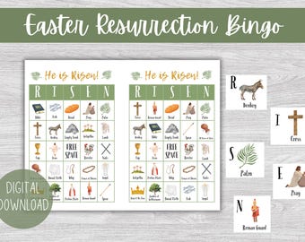 Bingo da Páscoa da Ressurreição, Bingo Cristão da Páscoa, Atividade de Páscoa na Igreja, Jogo do Domingo da Ressurreição, Bingo de Histórias da Páscoa para Imprimir, Atividades para Crianças